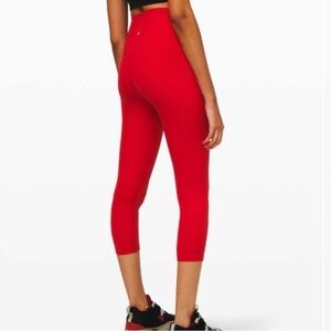 Lululemon Align Crop 21’ Leggings Dark Red